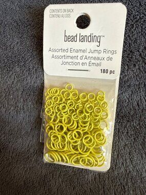 Bead Landing Assorted Enamel Jump Rings 180 Pc Yellow Nickel-Free Sizes 4mm 6mm